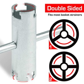 HAUTMEC Llave coladora para cesta, doble extremo de trabajo, llave coladora universal PL0029