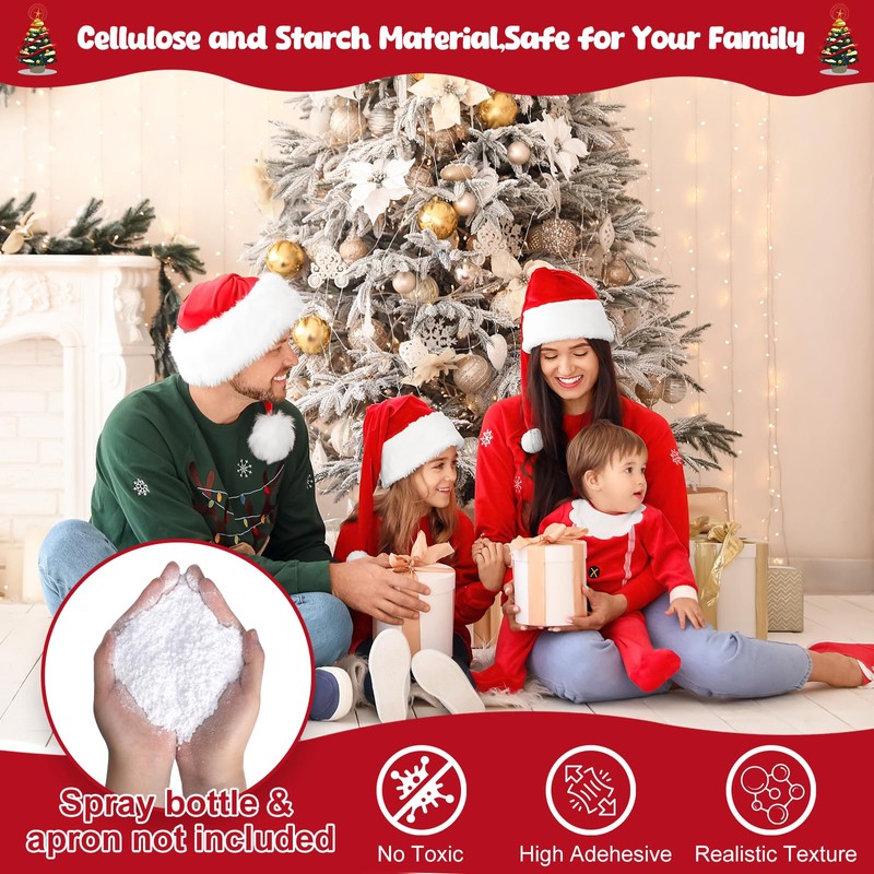 5LB Snow Flocking Powder,Self-Adhesive Fake Snow Flock for Christmas Tree