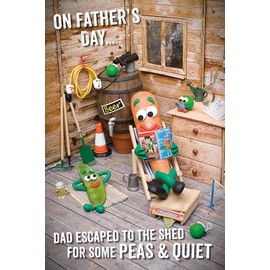 Violent Veg Funny Father's Day Card For Dad 'Peas And Quiet Joke Greetings Card 6 x 9 inches