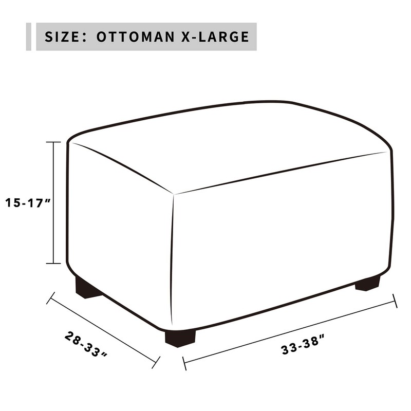 Easy-Going - Funda otomana elástica 100% doble impermeable, rectangular, plegable,