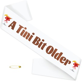 JXYCBZYing Espresso Martini Birthday Sash decor, A Tiny Bit Older Birthday Sash with Coffee Bean Cocktail for Martini Themed Birthday Party Decorations Supplies Favors, A Tini Bit Older Sign Brown