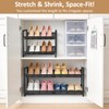 Expandable Shoe Rack, 2 Tier Adjustable Shoe Organizer with Flat