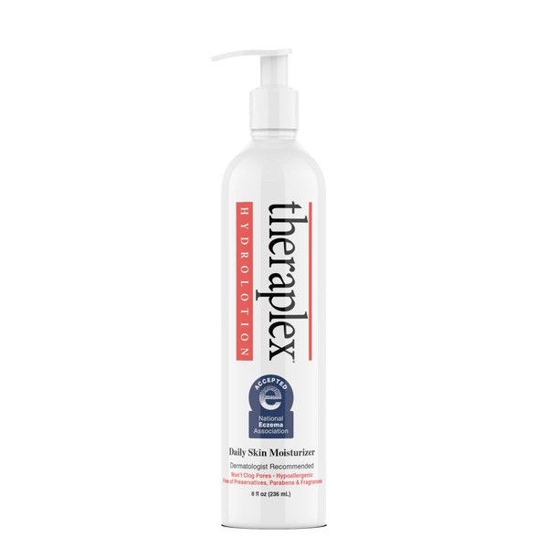 Theraplex Hydro Lotion (8 oz) - No Parabens or Preservatives, Noncomedogenic, and Hypoallergenic, Fragrance-Free, Dermatologist recommended - National Eczema Association Seal of Approval