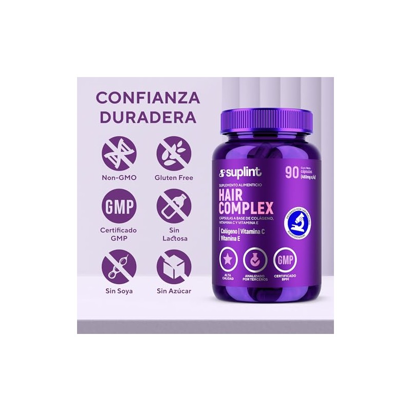 Vitaminas para el Cabello Mujer con Biotina, Colágeno, Queratina, Zinc