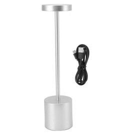 Touch LED Desk Lamp Nordic Style 3 Levels Table Lamp Indoor Desktop Decorative Light for Hotel Restaurant Table Decoration Silver