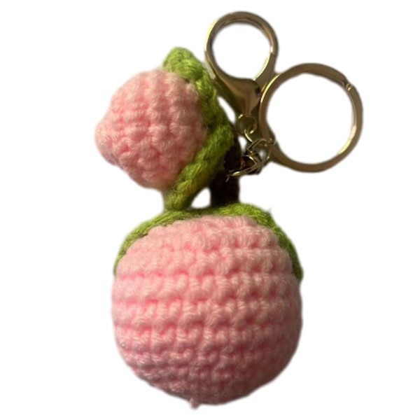 Boethesi Handmade Crochet Fruit Keychain for Women,Strawberries Cherries Plush Keyring,Thread