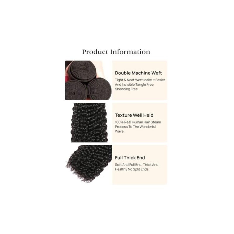 Extensiones de cabello humano rizado de Malasia, 1 paquete de