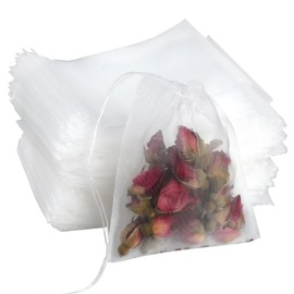 100 Pcs Loose Tea Bags Tea Filter Bags Disposable Tea Bags for Loose Leaf Tea Mesh Small Drawstring Empty Tea Bags for Coffee, Herbs, Spice Sachet, Bath Cooking 2.36 x 2.75 Inch