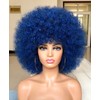 HIHOO Afro Wig Short with Bangs for Black Women Afro