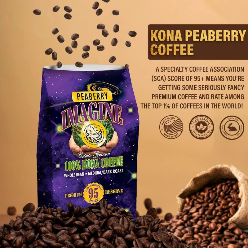Imagine Kona Peaberry Rare Coffee Beans | Top Grade Air