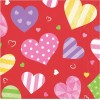 Creative Converting Valentine Hearts Red Pink Holiday Theme Party Paper Beverage Napkins