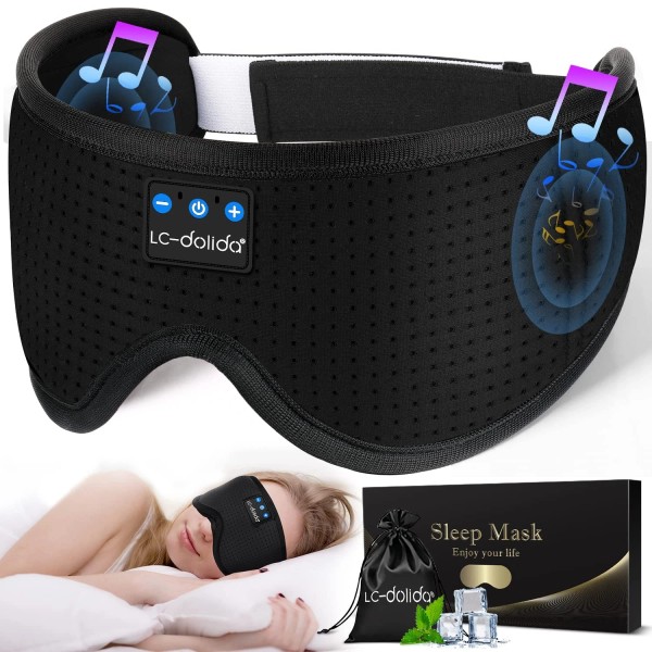 LC-dolida Bluetooth Sleep Mask with Headphones Wireless Sleep Aid for