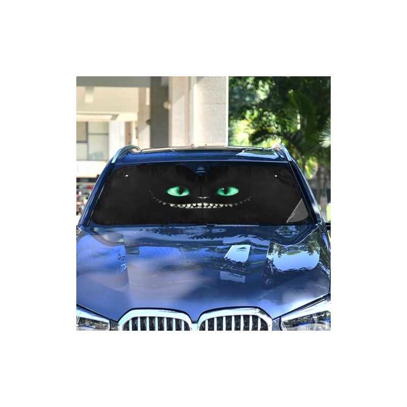 Bolaz Parabrisas de coche Negro con patrón, protector solar plegable,