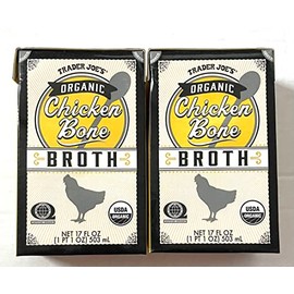Trader Joe’s Organic Chicken Bone Broth 17fl oz 503ml (Two Boxes)