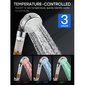 Cobbe Filtered LED Shower Head with Handheld, Color Changing, High Pressure Shower Head with Filter, Water Saving Spray Handheld Showerheads with Hose and Base for Dry Skin & Hair