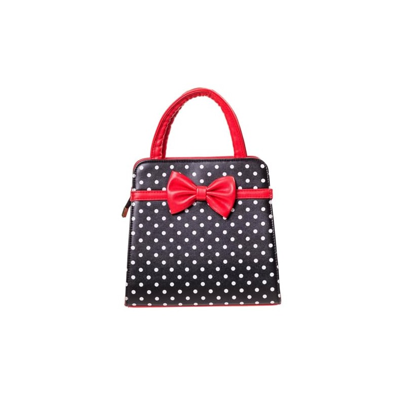 Banned Carla Retro Bag 50s Rockabilly Polka Faux Leather Top