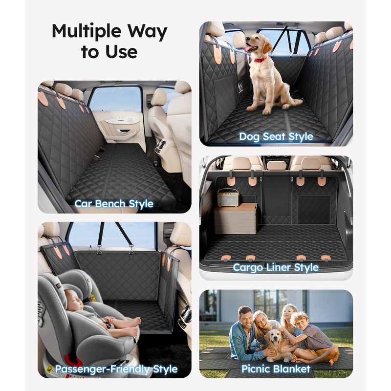 Wigoo Dog Truck Seat Cover for Back Seat, Dog Hammock