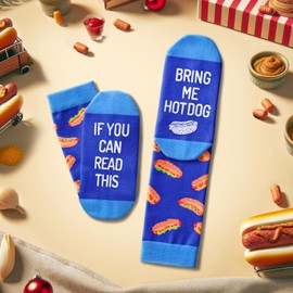 sockfun Hot Dog Socks Hot Dog Gifts Men Women, Bread Gifts Bread Sandwich Socks, If You Can Read This