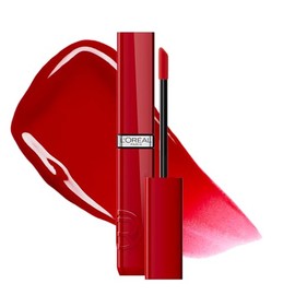 L'Oréal Paris Infallible Laque Resistance, Labial Líquido con Acabado Brillante, Brillo Instantáneo y Color de Larga Duración Hasta por 16h, Tono Le R