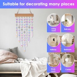 ZONJIE Suncatcher Crystal - Rainbow Prisms Wind Chimes Outdoor Hanging Crystals Hanging Window Light Catcher Crystal Suncatcher for Garden
