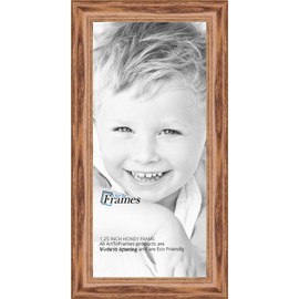 ArtToFrames 7x15 inch Honey Stain on Solid Red Oak Wood Picture Frame, 2WOM0066-59504-YHNY-7x15