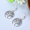 YL Tree of Life Earrings 925 Sterling Silver Simulated Emerald/3A