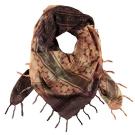 Spiral Brown and Beige Tie Dye Sudra Jewish Scarf with fringes, Lightweight Woven Cotton Scarf, measuring 44x44 Inches