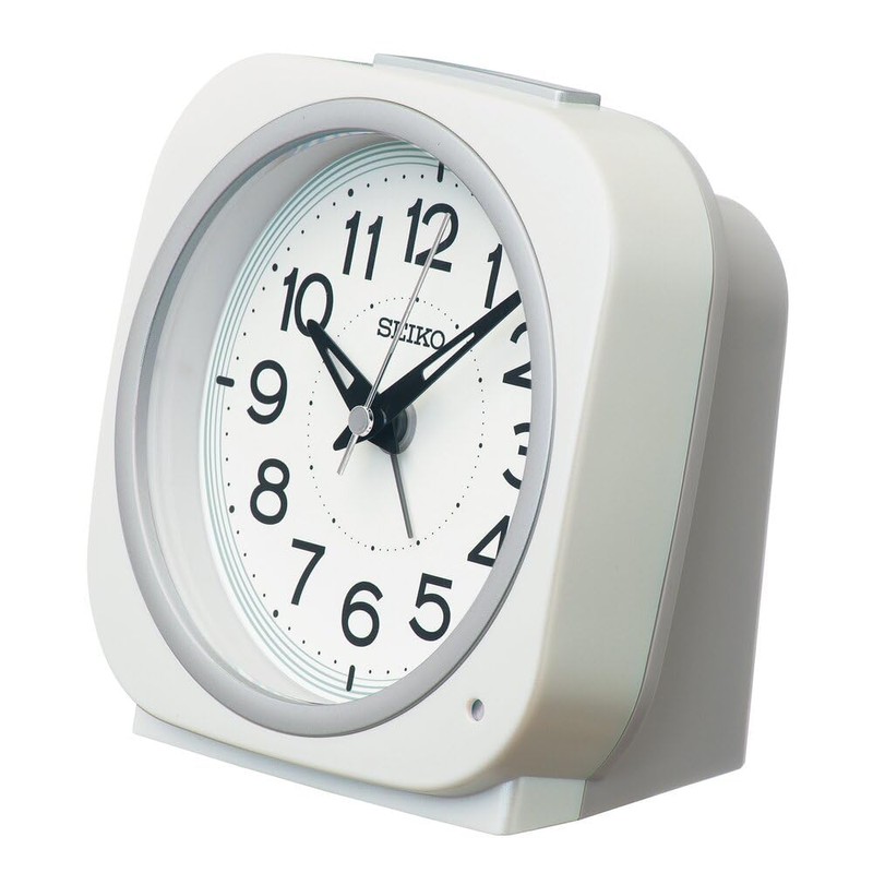 Seiko Clock KR519W Alarm Clock, Auto Lighting, Analog, Visible at