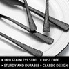 49-Piece Black Silverware Set with Organizer, Heavy Duty Stainless Steel