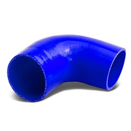 Auto Dynasty 1.25 inches To 1.5 inches 90 Degree Elbow Turbo/Intercooler/Intake Piping Coupler Reducer Silicone Hose (Blue)