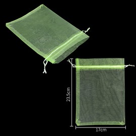 DGQ 50 Pcs Garden Netting Bags 6.5 X 9 Inch Fruit Protection Netting Covers Bags with Drawstring Garden Mesh Barrier Bags Tomato Protective Cover Garden Plant Netting for Fruits Plant Vegetable