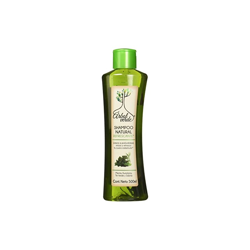 Arbol Verde Shampoo Natural Refrescante con Menta, Eucalipto, Té Verde