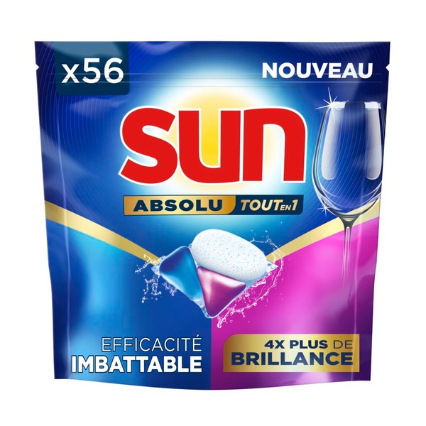 Sun All-in-1 Dishwasher Tablets Absolute Shine 56 Capsules