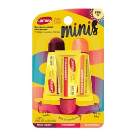 Bálsamo Labial Carmex Minis 3 Tubos Fresa, Cereza, Mango 5 G