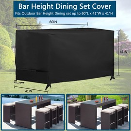 Bar Height Patio Set Cover, Bistro Set Cover for High Top Bar Table