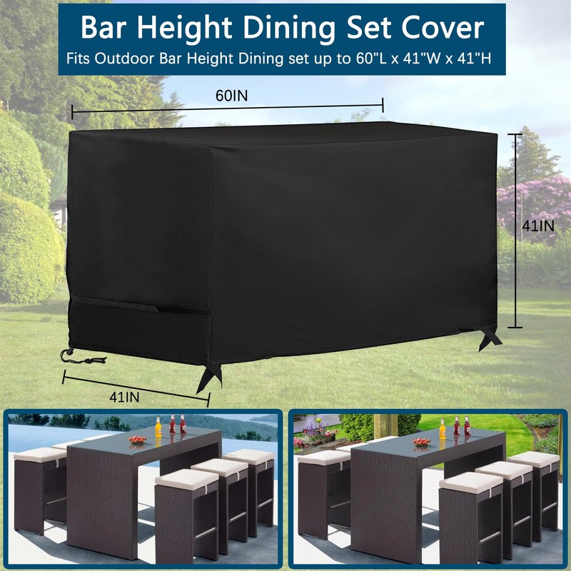 Bar Height Patio Set Cover, Bistro Set Cover for High
