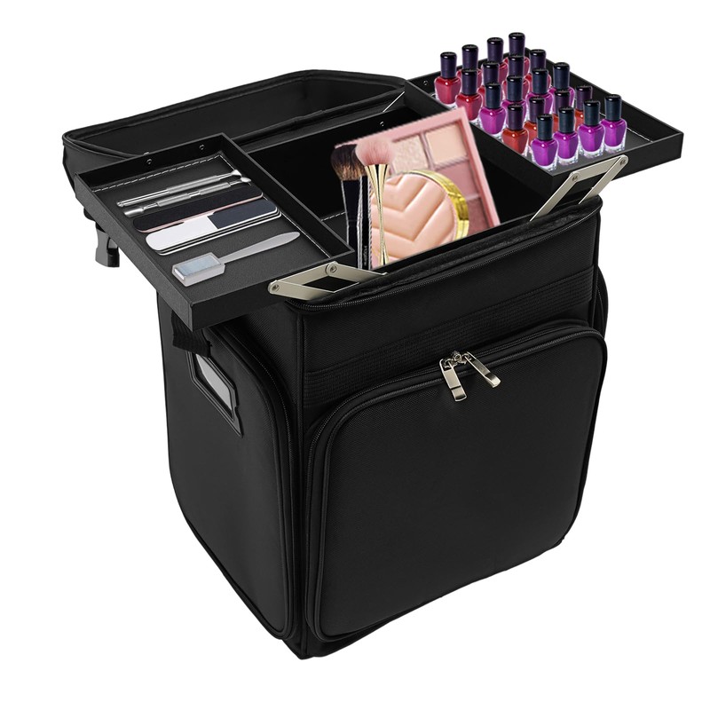 Fronimo Travel Cosmetic Organizer Makeup Train Case Professional All-Terrain Wheels