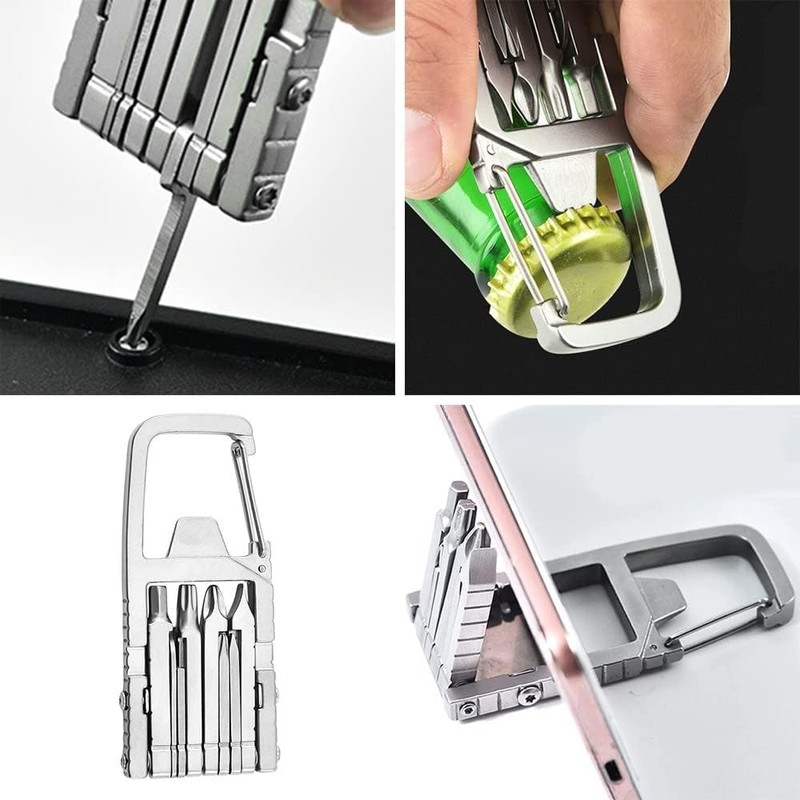 Key Ring Multitool, 12 in 1 Foldable Multitool Stainless Steel
