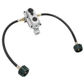 Flame King KT15ACR-2 2-Stage Auto Changeover LP Propane Gas Regulator with Two 15-inch Pigtails for RVs, Vans, Trailers