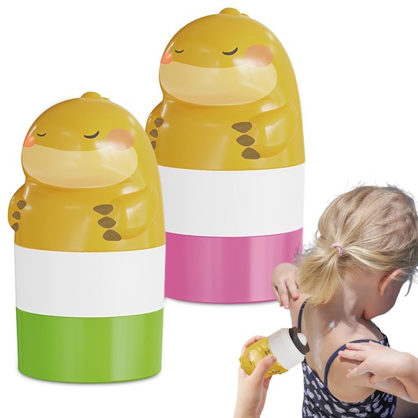 NAVESO Sonnencreme Applikator Kind, 2 Stück Sonnencreme Roller Auffüllbar, Tragbares