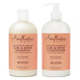 Shea Moisture Coconut Hibiscus Curl & Shine Shampoo 384ml + Conditioner 384ml, 1 piece / 시어모이스처 코코넛 히비스커스 컬 & 샤인 샴푸 384ml + 컨디셔너 384ml, 1개