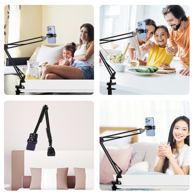 Overhead Video Stand Phone Holder Articulating Arm Phone Mount Supports