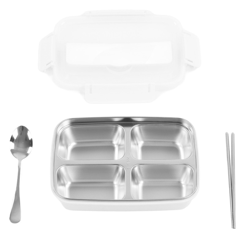 Lunch Box 4 Compartments 304 Stainless Steel Tableware Portable Lunch