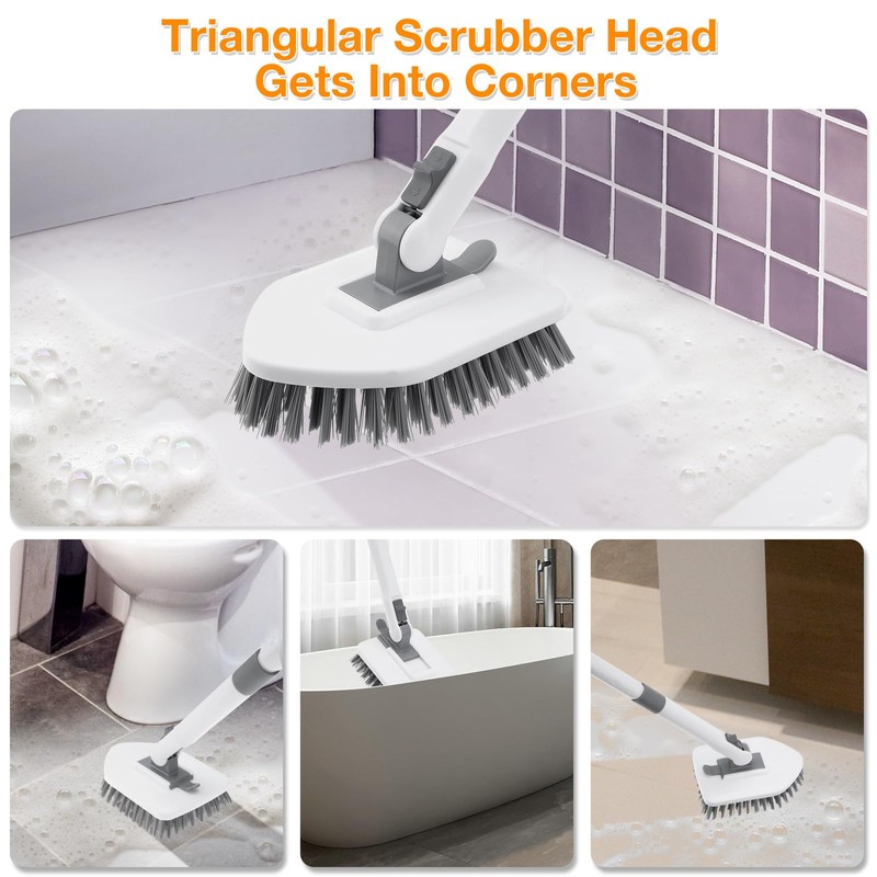 4 in 1 Shower Scrubber Cleaning Brush, Tub and Tile