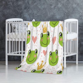 CIUNVXD Versatile Cuddly Blanket, 130 x 150 cm, Frog Theme Blanket, Cuddly Blanket, Fluffy Frog Bedspreads, Sofa Blankets, Flannel Blanket for Cots (B, 130 x 150 cm)