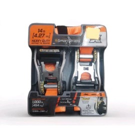 SmartStraps FOUR Heavy Duty SmartStraps 1-1/4 1¼"x14’ 1000lb Work Load X Ratchet Straps NEW