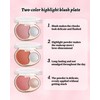 Blush and Highlighter Palette,2 in 1 Rose Pink Blusher Champagne