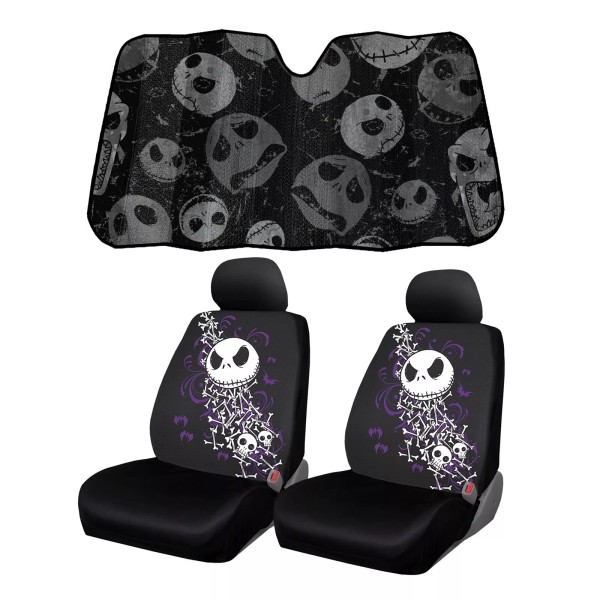 Plasticolor New Nightmare Before Christmas Car Front Seat Covers Headrest