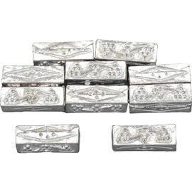 Grapes Rectangle Tube Bead Silver PLT 12.5mm 15g App 15