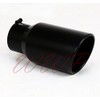 Stainless Steel Black Angle Cut Roll End Exhaust Tip 5"Inlet 7"Outlet 15"Length